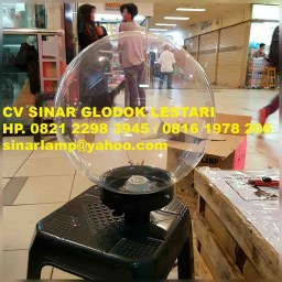 Lampu Taman Bulat Kaca Bening 30cm